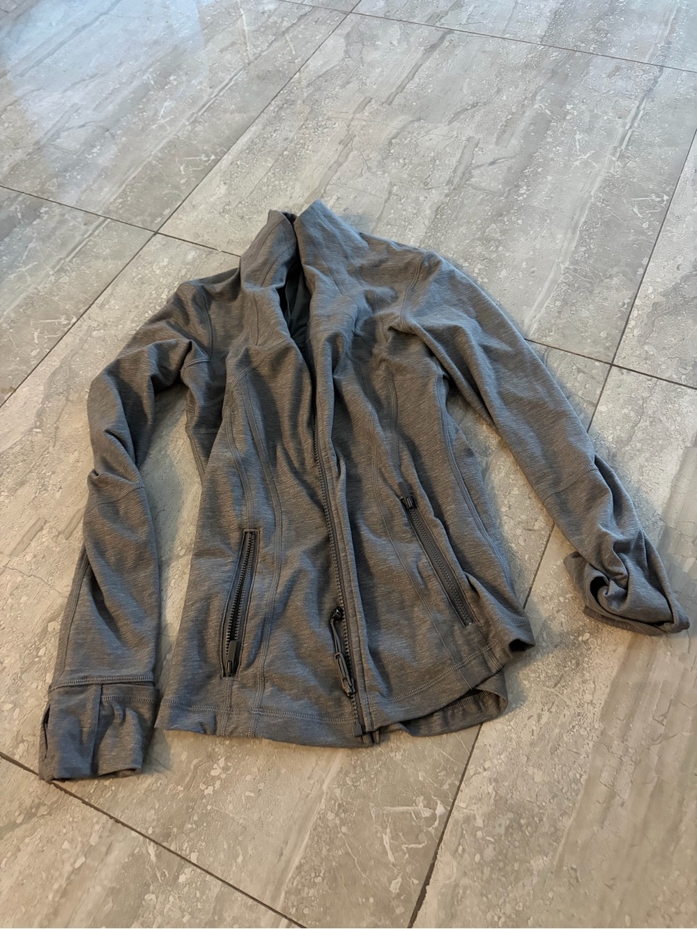 lululemon athletica Heather Gray Zip-Up Bomber Jacket
